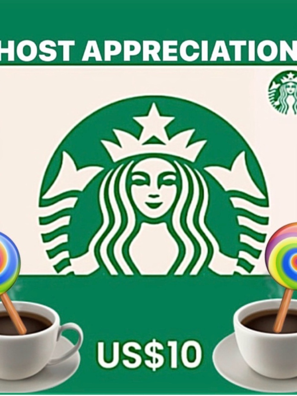 Starbucks Green and White DJ Appreciation GIFT THE DJ US$10 Gift Card - Picture 2 of 2